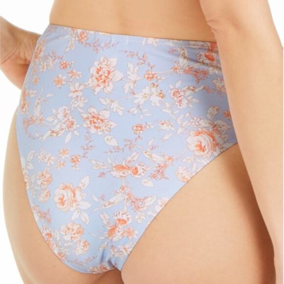 WeWoreWhat NWT Halogen Blue Floral Emily High-Waist Bikini Swim Bottom XS - Picture 4 of 9
